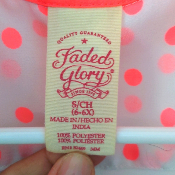 Faded Glory Girls 6/6X Sheet Button-Up Tank - Picture 2 of 3